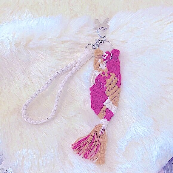 🆕Handmade w/L💋VE:Cotton Macrame Wristlet🗝Chain - Picture 5 of 16